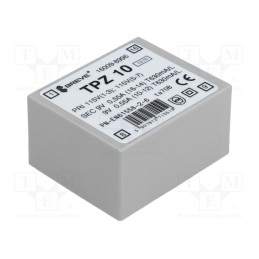 1 pcs x BREVE TUFVASSONS - TPZ10/2*115/2*9V - Transformer: mains, 10VA, 115VAC,230VAC, 9V, 9V, PCB, IP00