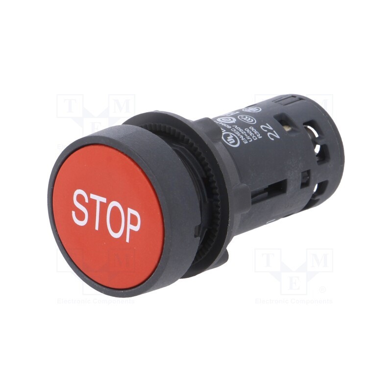 1 pcs x SCHNEIDER ELECTRIC - XB7NA4534 - Switch: push-button, 22mm, Stabl.pos: 1, NC + NO, red, none, IP65