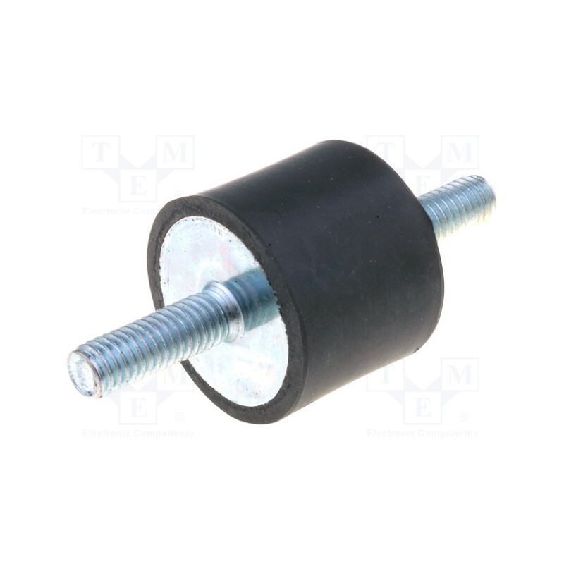 1 pcs x ELESA+GANTER - DVA.1-25-20-M6-18-55 - Vibration damper, M6, Ø: 25mm, rubber, L: 20mm, Thread len: 18mm