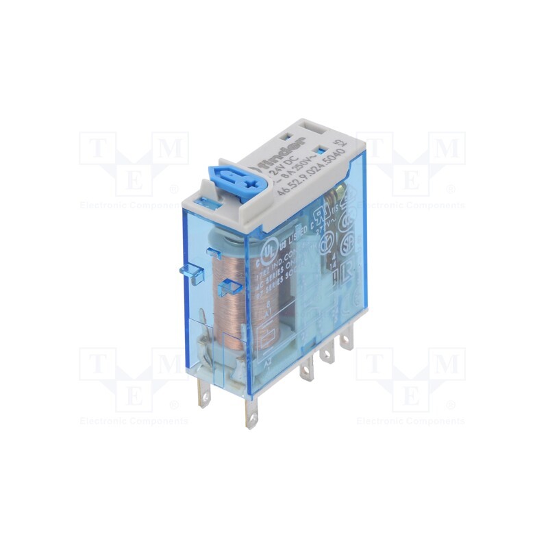 1 pcs x FINDER - 46.52.9.024.5040 - Relay: electromagnetic, DPDT, Ucoil: 24VDC, Icontacts max: 15A