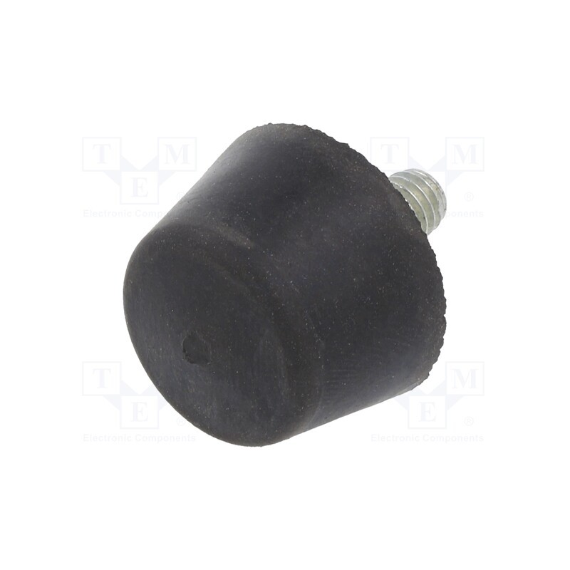 1 pcs x ELESA+GANTER - DVB.6-25-17-M6-12-55 - Vibroisolation foot, Ø: 25mm, Shore hardness: 55±5, 293N, 69N/mm