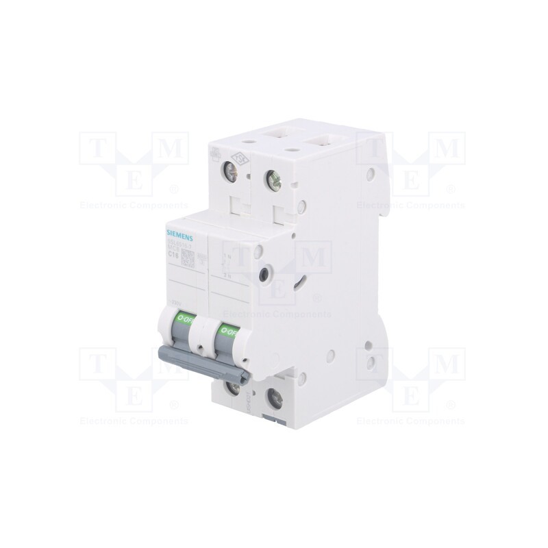 1 pcs x SIEMENS - 5SL6516-7 - Circuit breaker, 400VAC, Inom: 16A, Poles: 1+N, Charact: C, 6kA, IP20