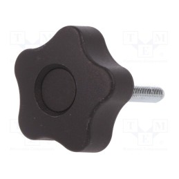 1 pcs x ELESA+GANTER - VCT.40 P-M6X30-C9 - Knob, Ø: 40mm, Ext.thread: M6, 30mm, H: 27mm, technopolymer PP