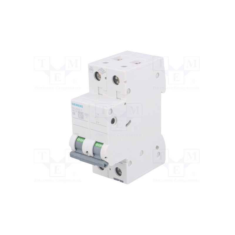 1 pcs x SIEMENS - 5SL6506-7 - Circuit breaker, 400VAC, Inom: 6A, Poles: 1+N, Charact: C, 6kA, IP20