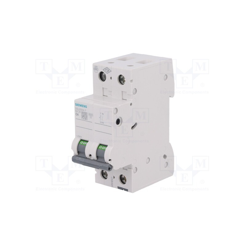1 pcs x SIEMENS - 5SL6504-7 - Circuit breaker, 400VAC, Inom: 4A, Poles: 1+N, Charact: C, 6kA, IP20