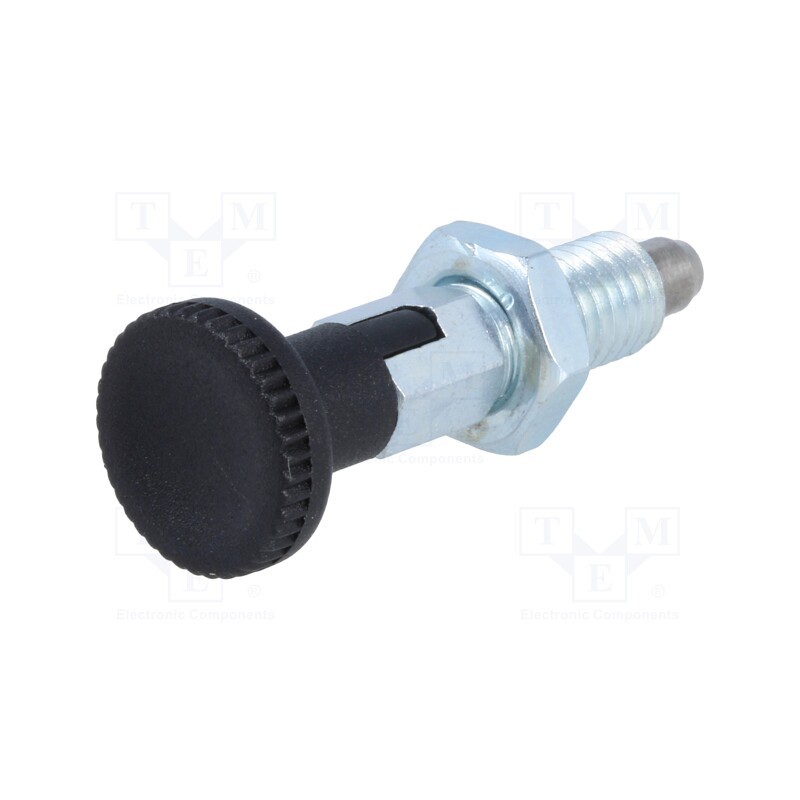 1 pcs x ELESA+GANTER - GN 717-5-M8-CK-ST - Indexing plungers, Thread: M8, Plating: zinc, 5mm, Mat: steel