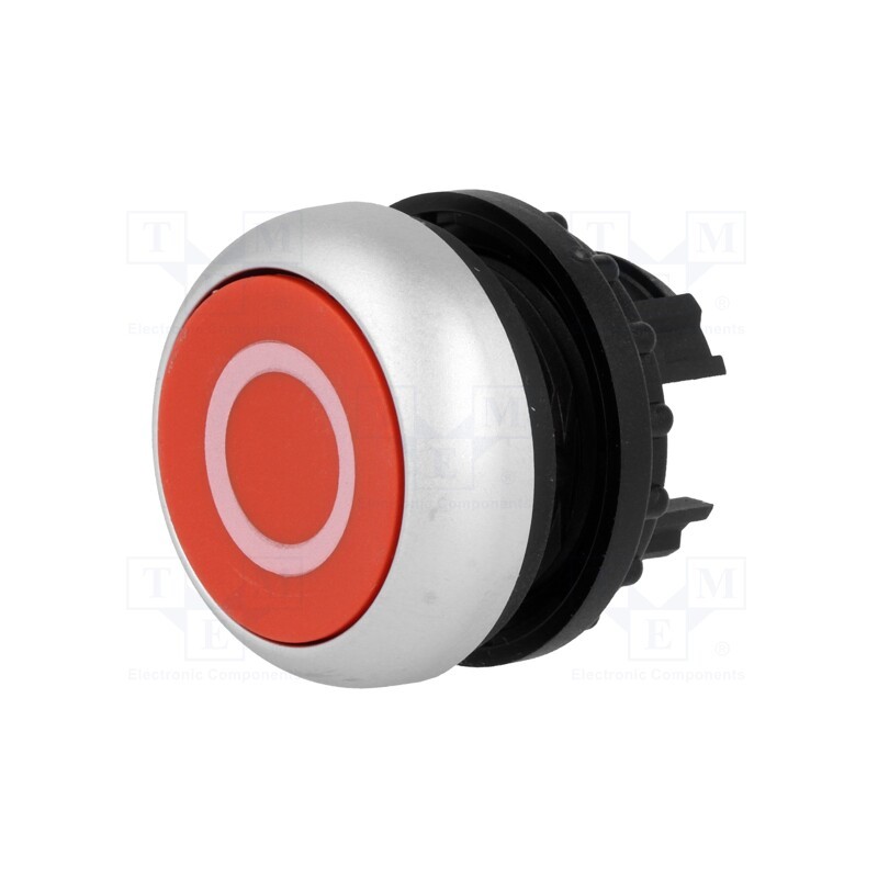 1 pcs x EATON ELECTRIC - M22-D-R-X0 - Switch: push-button, 22mm, Stabl.pos: 1, red, none, IP67, flat, Pos: 2