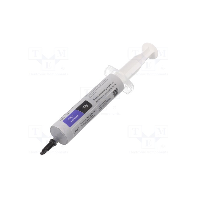 1 pcs x QOLTEC - 51653 - Heat transfer paste, grey, 4.63W/mK, max.0.0087°C/W, 30g