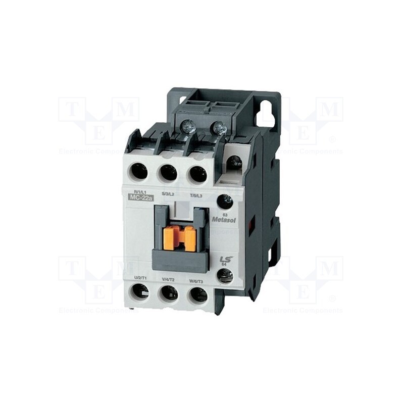 1 pcs x LS ELECTRIC - MC-12B 230VAC 1A1B - Contactor: 3-pole, NO x3, Auxiliary contacts: NO + NC, 230VAC, 12A