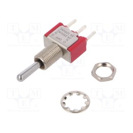 1 pcs x C&K - 7105SYCQE - Switch: toggle, Pos: 3, SP3T, (ON)-OFF-(ON), 5A/120VAC, 5A/28VDC