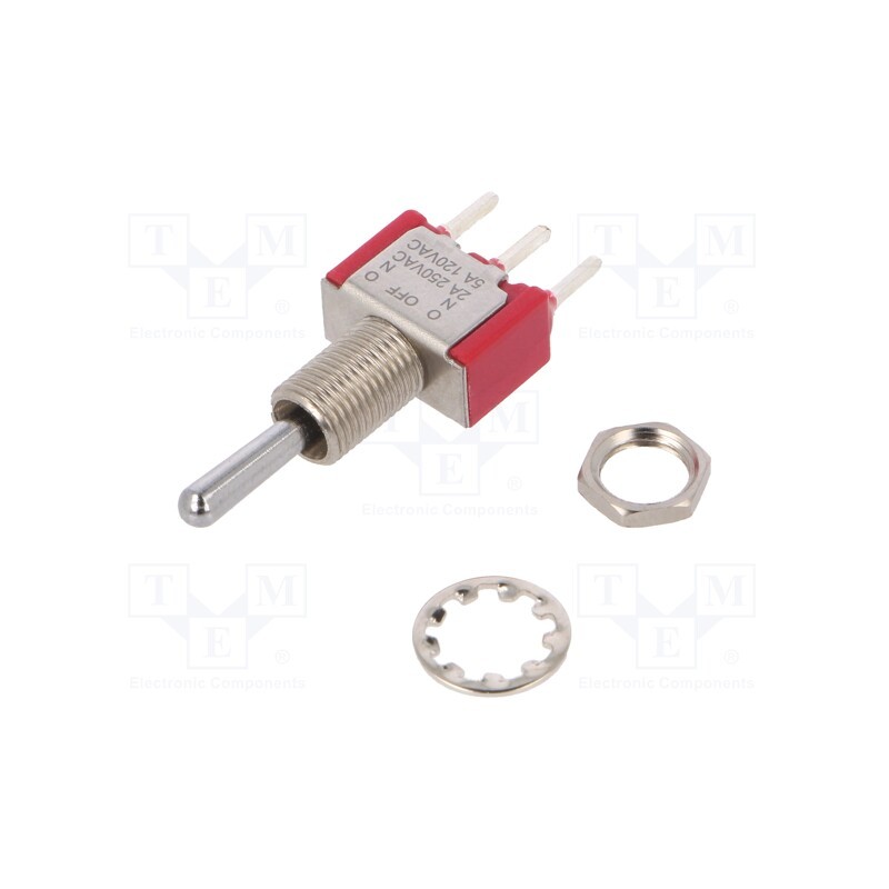 1 pcs x C&K - 7105SYCQE - Switch: toggle, Pos: 3, SP3T, (ON)-OFF-(ON), 5A/120VAC, 5A/28VDC
