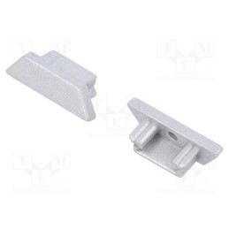 1 set x TOPMET - B2970040 -AS - Cap for LED profiles, silver, 2pcs, ABS, ARC12