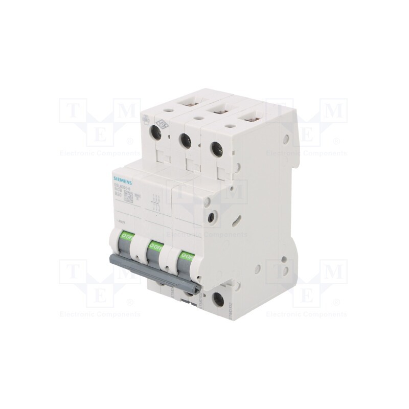 1 pcs x SIEMENS - 5SL6320-6 - Circuit breaker, 400VAC, Inom: 20A, Poles: 3, Charact: B, 6kA, IP20