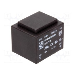1 pcs x HAHN - BV EI 304 2082 - Transformer: encapsulated, 2.1VA, 230VAC, 12V, 175mA, PCB, BVEI
