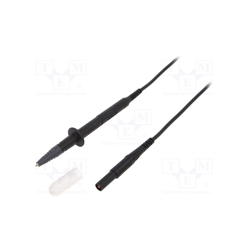 1 pcs x SCHu00dcTZINGER - SPL 7318 NI / 1 / 100 / SW - Test lead, 16A, probe tip,banana plug 4mm, Len: 1m, red