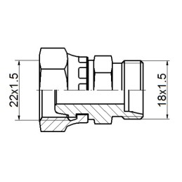 Straight connector ab m22x1 5 m18x1 5 hydrolider
