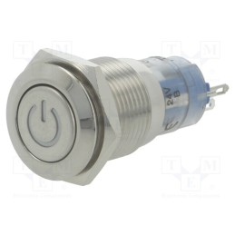 1 pcs x ONPOW - LAS2GQF-11DT/B/24V/S - Switch: vandal resistant, Pos: 2, SPDT, 0.5A/220VAC, 1A/24VDC, IP40