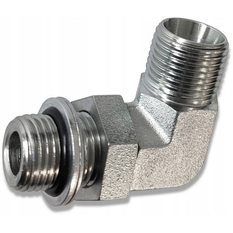 Hydraulic bulkhead nipple 18 3 8 12l angled