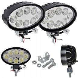 Oval work spotlight 8 LED 24W 12V 24V 2 pcs