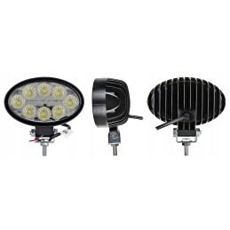 Oval work spotlight 8 LED 24W 12V 24V 2 pcs