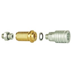 Euro quick connector, socket, M18 plug, yellow
