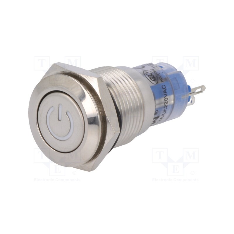 1 pcs x ONPOW - LAS2GQF-11DT/R/12V/S - Switch: vandal resistant, Pos: 2, SPDT, 0.5A/220VAC, 1A/24VDC, IP40