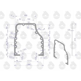 Set of engine gasket set 2022766u c 33