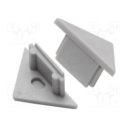 1 set x TOPMET - 91060022 -AS - Cap for LED profiles, grey, 2pcs, ABS, TRIO10