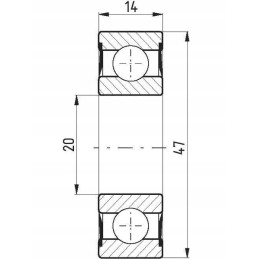 Ball bearing usually 20x47x14 mm flt 62042rs