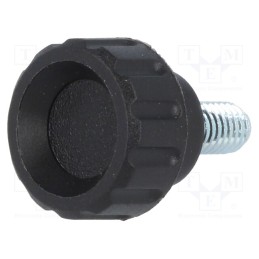 1 pcs x ELESA+GANTER - 6371 - Knob, Ø: 16mm, Ext.thread: M5, 10mm, H: 13mm, polyamide, knurled