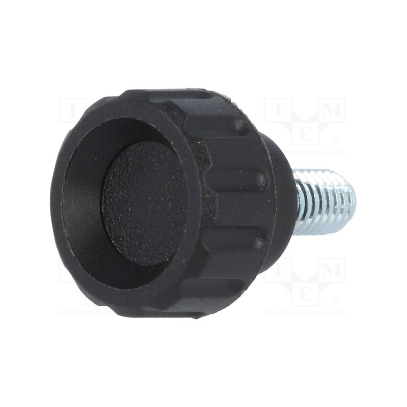 1 pcs x ELESA+GANTER - 6371 - Knob, Ø: 16mm, Ext.thread: M5, 10mm, H: 13mm, polyamide, knurled