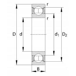 Ball bearing usually 25x52x15 mm flt 62052rs
