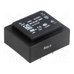 1 pcs x HAHN - BV EI 301 2967 - Transformer: encapsulated, 0.5VA, 230VAC, 18V, 28mA, PCB, BVEI