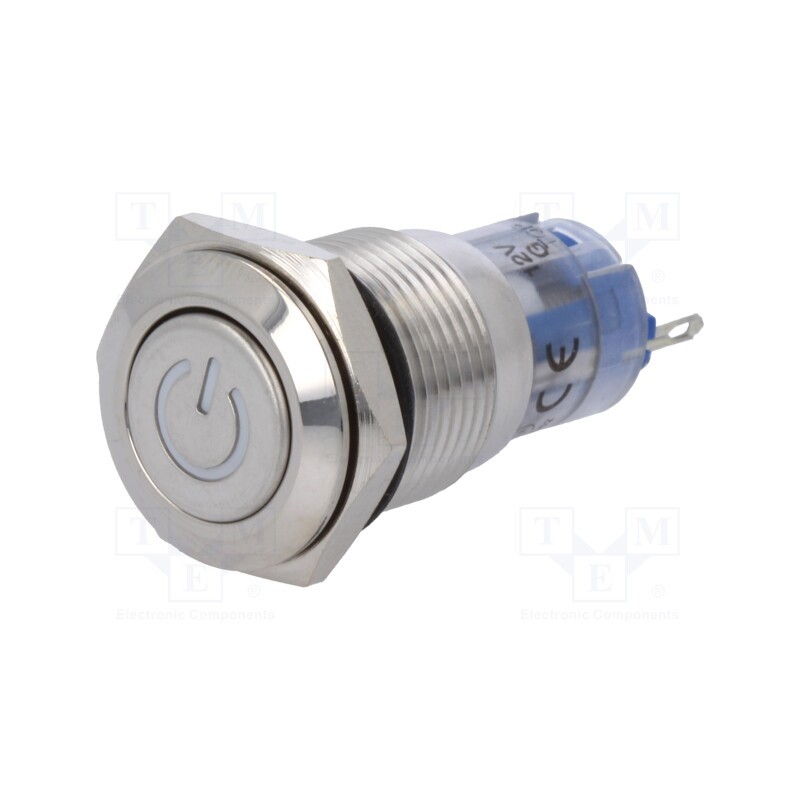 1 pcs x ONPOW - LAS2GQF-11DT/G/12V/S - Switch: vandal resistant, Pos: 2, SPDT, 0.5A/220VAC, 1A/24VDC, IP40