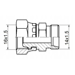 Straight connector ab m16x1 5 m14x1 5 hydrolider