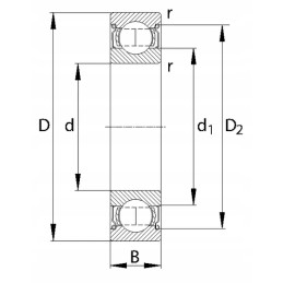 Ball bearing usually 30x62x16mm flt 778062062rs