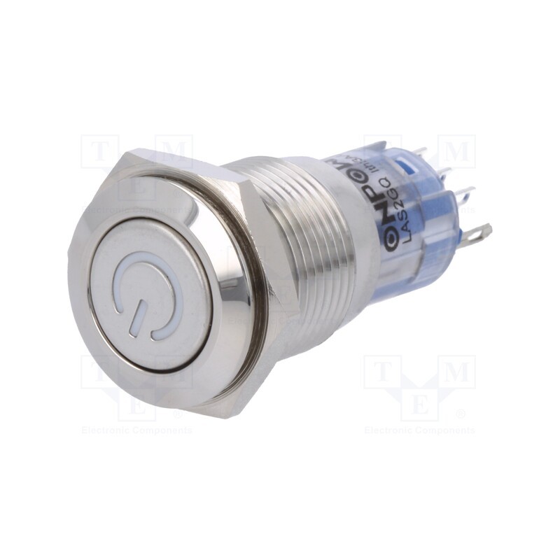1 pcs x ONPOW - LAS2GQF-11DT/Y/12V/S - Switch: vandal resistant, Pos: 2, SPDT, 0.5A/220VAC, 1A/24VDC, IP40