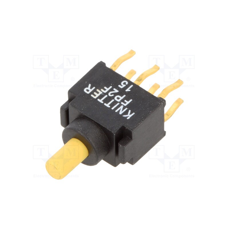 1 pcs x KNITTER-SWITCH - FP 2 F - Switch: push-button, Pos: 2, DPDT, 0.4A/28VDC, ON-(ON), Body: black