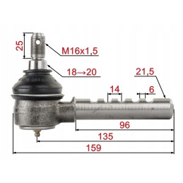 Tie rod end without thread c 360