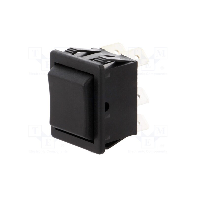 1 pcs x BULGIN - C1572ATMBB - ROCKER, DP3T, Pos: 3, (ON)-OFF-(ON), 16A/250VAC, black, none, 1550