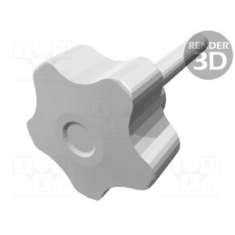 1 pcs x ELESA+GANTER - VCT.32 P-M6X40-C6 - Knob, Ø: 32mm, Ext.thread: M6, 40mm, H: 23mm, technopolymer PP