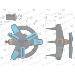 Teger moto rotating garden sprinkler with 3 arms