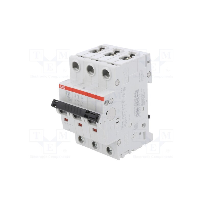 1 pcs x ABB - 2CDS253001R0805 - Circuit breaker, 230/400VAC, Inom: 80A, Poles: 3, Charact: B, 6kA