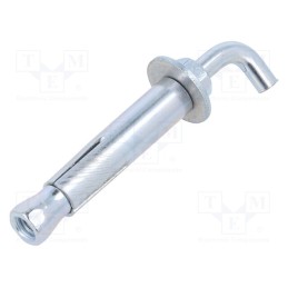 1 pcs x DROMET - PHR.6.70 - Hook, straight,with a anchor, steel, zinc, Thread len: 54mm