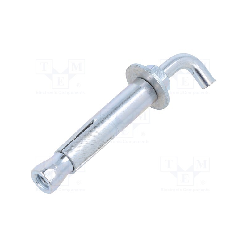 1 pcs x DROMET - PHR.6.70 - Hook, straight,with a anchor, steel, zinc, Thread len: 54mm