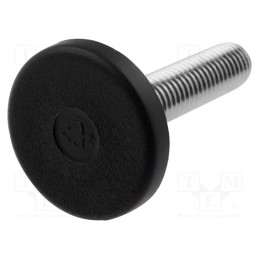 1 pcs x ELESA+GANTER - 431039 - Foot, rigid,with lever, Base dia: 40mm, M8, technopolymer PA