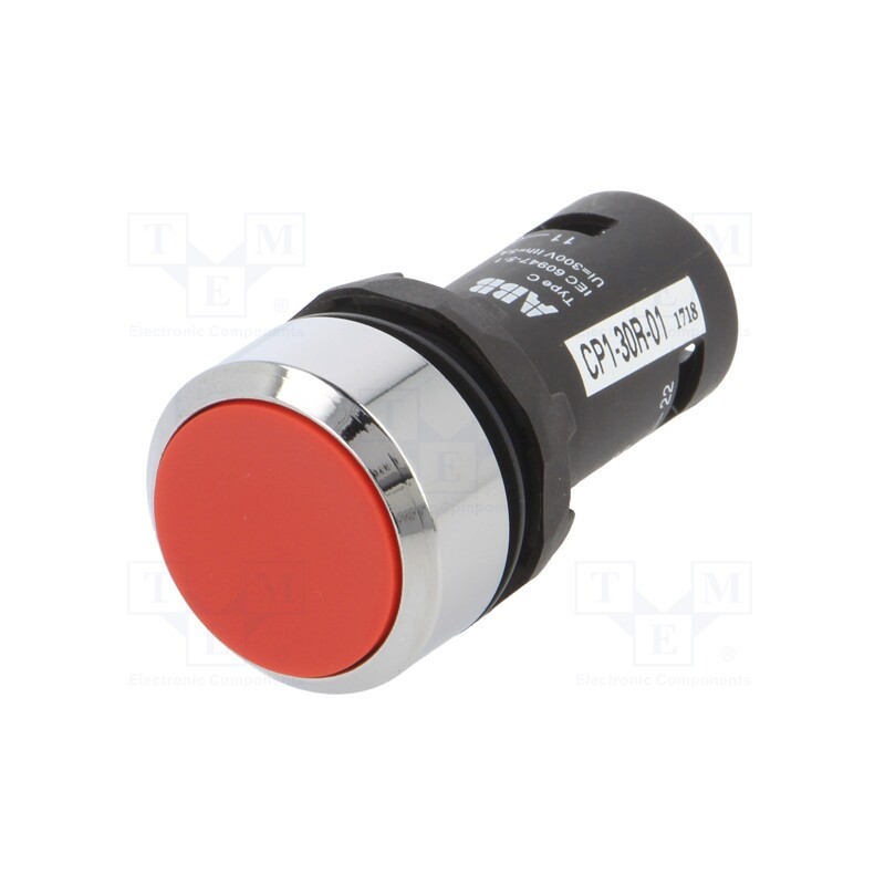 1 pcs x ABB - 1SFA619100R3041 - Switch: push-button, 22mm, Stabl.pos: 1, NC, red, none, 1A/240VAC