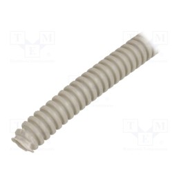 25 m x PAWBOL - 6109-25P - Protective tube, Size: 16, PVC, grey, L: 25m, 320N, Øint: 11mm
