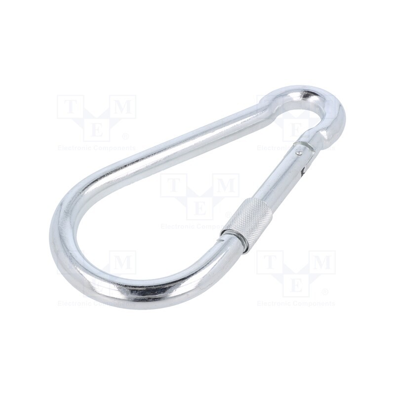 1 pcs x DROMET - KSZ15200 - Carabiner, steel, for rope, L: 200mm, zinc, 15mm, with protection