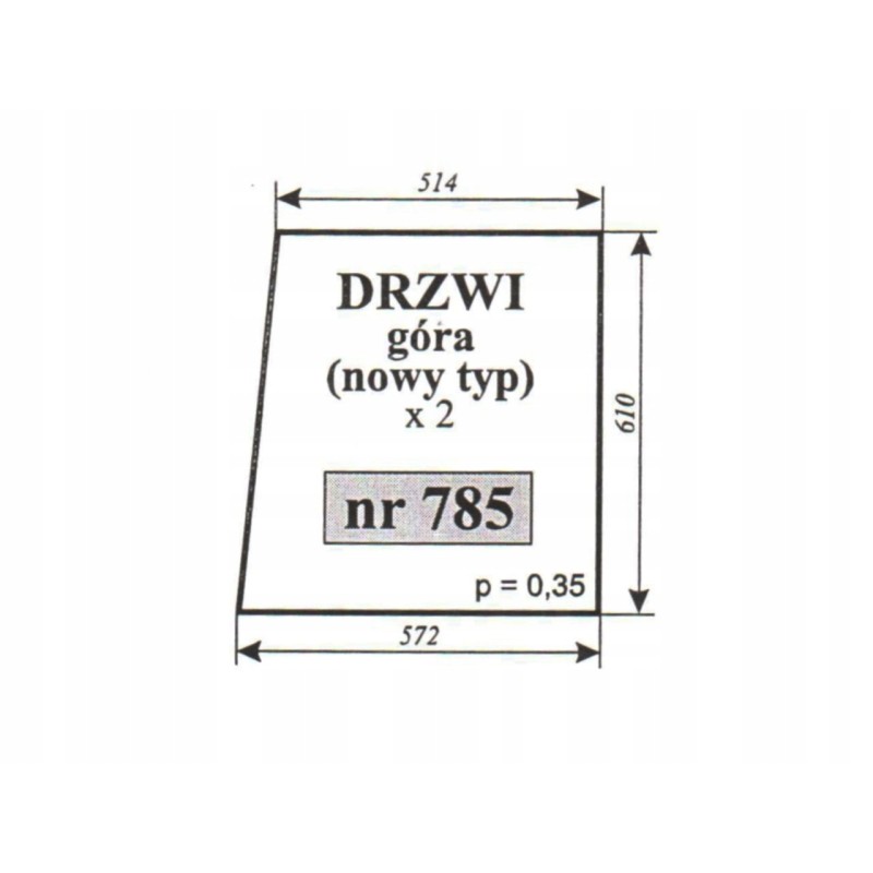 Door glass up, new type C 330 Naglak 785